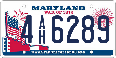 MD license plate 4AH6289