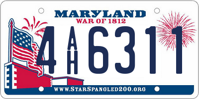 MD license plate 4AH6311