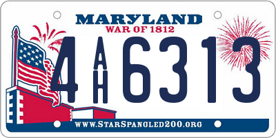 MD license plate 4AH6313