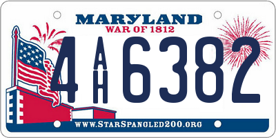 MD license plate 4AH6382