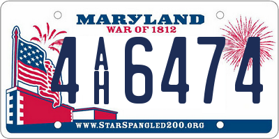 MD license plate 4AH6474