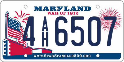 MD license plate 4AH6507