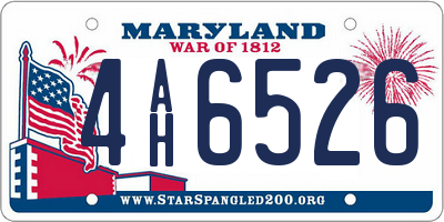 MD license plate 4AH6526