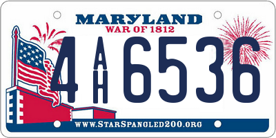 MD license plate 4AH6536