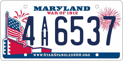 MD license plate 4AH6537