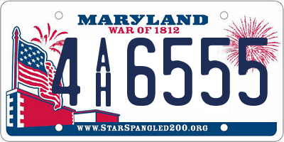MD license plate 4AH6555