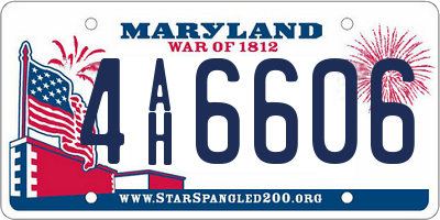 MD license plate 4AH6606