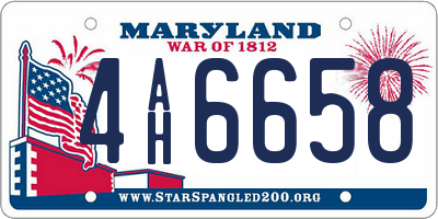 MD license plate 4AH6658