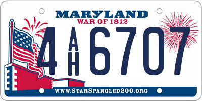MD license plate 4AH6707