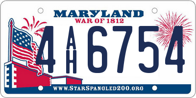 MD license plate 4AH6754