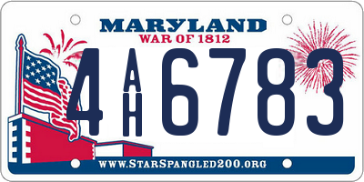 MD license plate 4AH6783