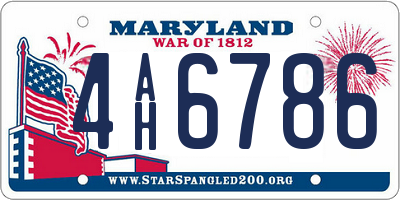 MD license plate 4AH6786