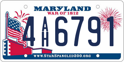 MD license plate 4AH6791