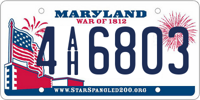 MD license plate 4AH6803