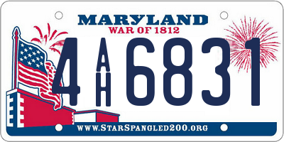 MD license plate 4AH6831