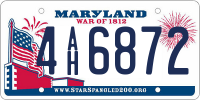MD license plate 4AH6872