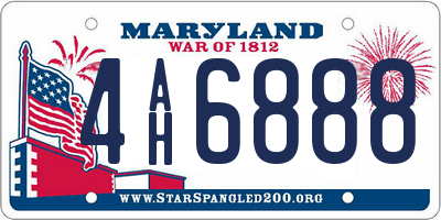 MD license plate 4AH6888
