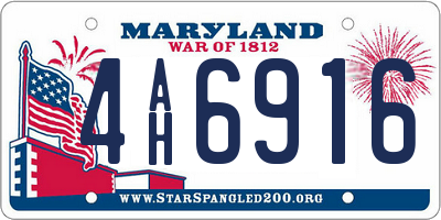 MD license plate 4AH6916