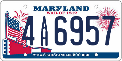 MD license plate 4AH6957