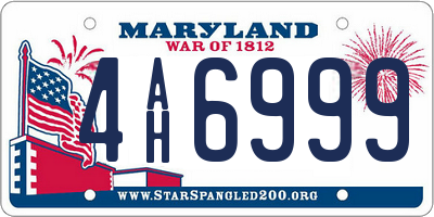 MD license plate 4AH6999