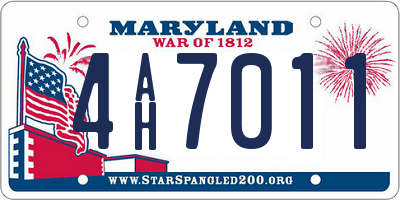 MD license plate 4AH7011