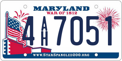 MD license plate 4AH7051
