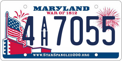 MD license plate 4AH7055