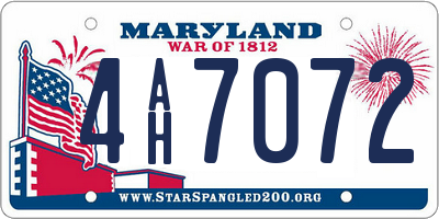 MD license plate 4AH7072