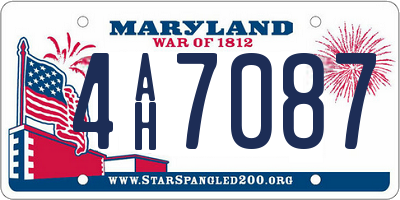 MD license plate 4AH7087