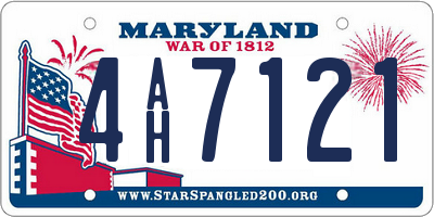 MD license plate 4AH7121