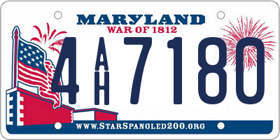 MD license plate 4AH7180