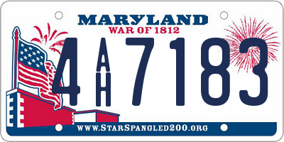 MD license plate 4AH7183