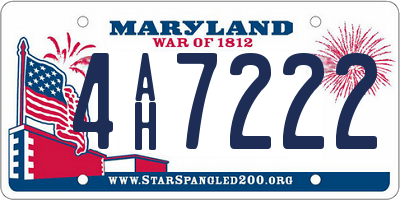 MD license plate 4AH7222