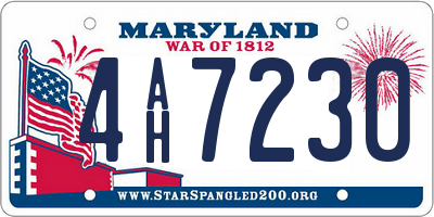 MD license plate 4AH7230