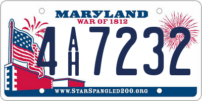 MD license plate 4AH7232