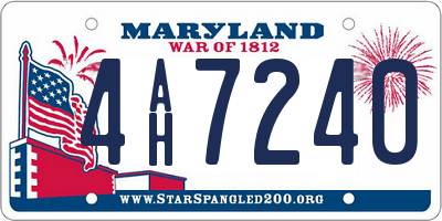 MD license plate 4AH7240