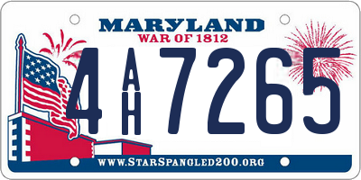MD license plate 4AH7265