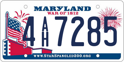 MD license plate 4AH7285