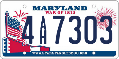 MD license plate 4AH7303