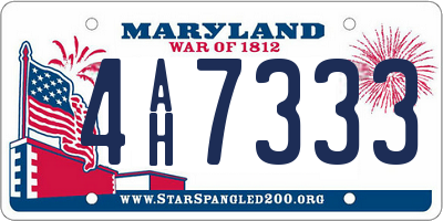 MD license plate 4AH7333