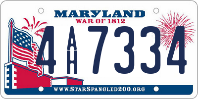 MD license plate 4AH7334