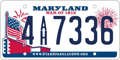 MD license plate 4AH7336