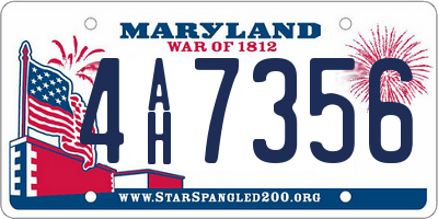 MD license plate 4AH7356