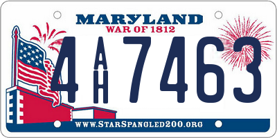 MD license plate 4AH7463