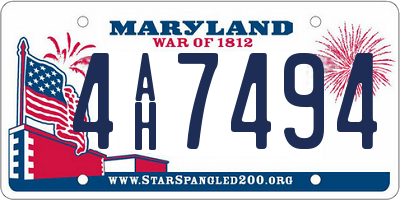 MD license plate 4AH7494