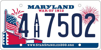 MD license plate 4AH7502