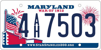 MD license plate 4AH7503