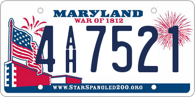 MD license plate 4AH7521