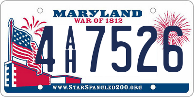 MD license plate 4AH7526