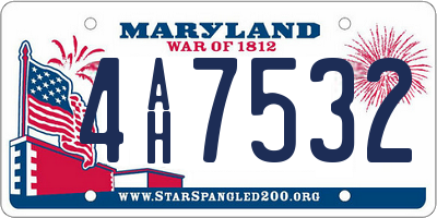 MD license plate 4AH7532